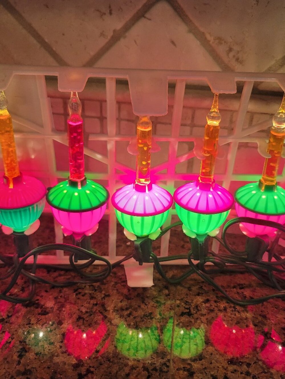 Holiday Time String of 7 Christmas Bubble Lights